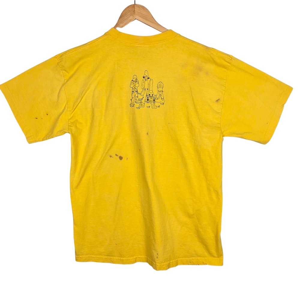 VTG TND Tornado Activewear Mens T Shirt XL Yellow Hip Hop Graphic 2000s Y2K Rare - Picture 8 of 16